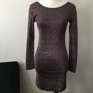 Maroon Sparkle Bodycon Dress